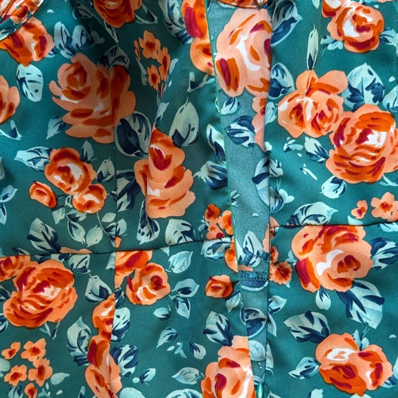 SHEIN Floral Jumpsuit in Teal and Orange - Picture 9 of 12